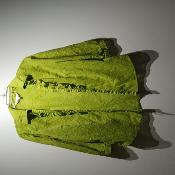 Northern Reflection green quarter sleeve collar ruffles detailing shirt size XS - Picture 3 of 7